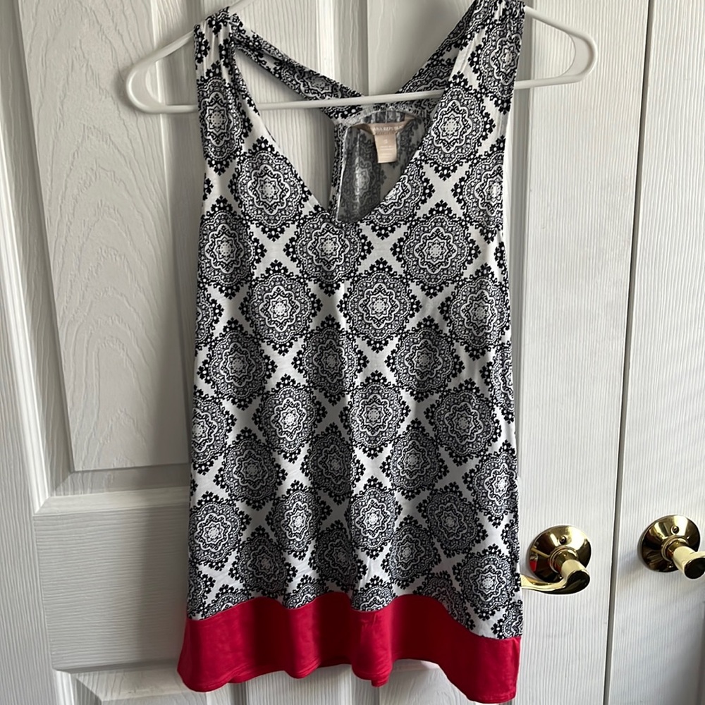 Banana Republic blue & white paisley print tank top size small